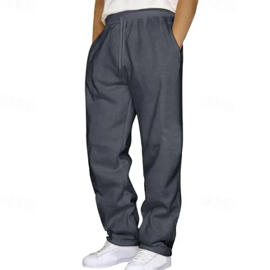 Best OUKU Men's Athletic Pants Sweatpants Trousers Pocket Drawstring Elastic Waist Plain Comfort Sports Outdoor Daily Fashion Casual Black Yellow Micro-elastic