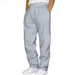 Best OUKU Men's Athletic Pants Sweatpants Trousers Pocket Drawstring Elastic Waist Plain Comfort Sports Outdoor Daily Fashion Casual Black Yellow Micro-elastic