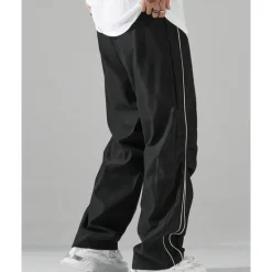 Discount OUKU Men's Athletic Pants Trousers Casual Pants Pocket Drawstring Elastic Waist Plain Comfort Sports Outdoor Daily Fashion Casual Black Blue Micro-elastic