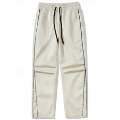 Discount OUKU Men's Athletic Pants Trousers Casual Pants Pocket Drawstring Elastic Waist Plain Comfort Sports Outdoor Daily Fashion Casual Black Blue Micro-elastic