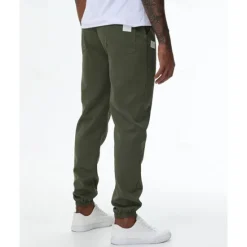 Online OUKU Men's Athletic Pants Trousers Jogging Pants Pocket Drawstring Elastic Waist Plain Comfort Sports Outdoor Daily Fashion Casual ArmyGreen Black Micro-elastic