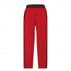 Hot OUKU Men's Athletic Pants Wide Leg Sweatpants Trousers Pocket Drawstring Elastic Waist Color Block Comfort Sports Outdoor Daily Fashion Casual Black Red Micro-elastic