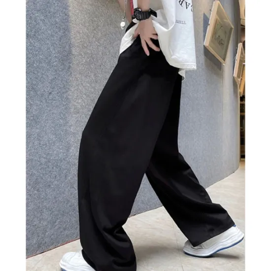 Clearance OUKU Men's Athletic Pants Wide Leg Sweatpants Trousers Drawstring Elastic Waist Plain Comfort Breathable Casual Daily Holiday Sports Fashion Dark Brown Black