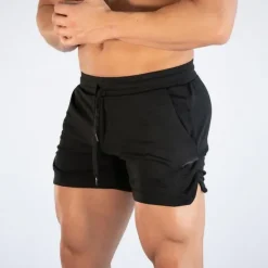 Best OUKU Men's Athletic Shorts 3 inch Shorts Workout Shorts Short Shorts Running Shorts Drawstring Yoga Short Solid Colored Breathable Quick Dry Short Training Sports & Outdoor Fitness Sports Sporty Black