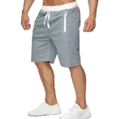 OUKU Men's Athletic Shorts Active Shorts Sweat Shorts Pocket Drawstring Solid Colored Comfort Wearable Knee Length Outdoor Daily Streetwear Casual Black Wine Micro-elastic
