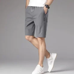Hot OUKU Men's Athletic Shorts Active Shorts Casual Shorts Pocket Drawstring Elastic Waist Plain Comfort Quick Dry Outdoor Daily Going out Fashion Streetwear Black Light Green