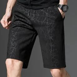 Sale OUKU Men's Athletic Shorts Active Shorts Casual Shorts Pocket Drawstring Elastic Waist Print Breathable Quick Dry Knee Length Casual Daily Fashion Streetwear Black