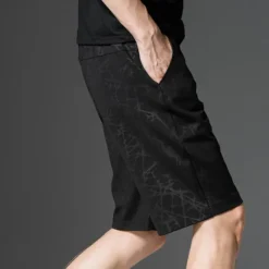 Sale OUKU Men's Athletic Shorts Active Shorts Casual Shorts Pocket Drawstring Elastic Waist Print Breathable Quick Dry Knee Length Casual Daily Fashion Streetwear Black