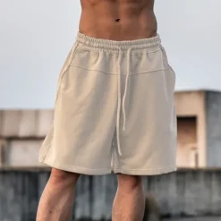 Clearance OUKU Men's Athletic Shorts Active Shorts Sweat Shorts Pocket Plain Comfort Breathable Outdoor Daily Going out 100% Cotton Fashion Casual Black Brown