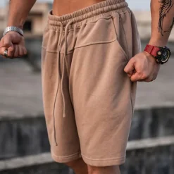 Clearance OUKU Men's Athletic Shorts Active Shorts Sweat Shorts Pocket Plain Comfort Breathable Outdoor Daily Going out 100% Cotton Fashion Casual Black Brown