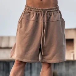 Clearance OUKU Men's Athletic Shorts Active Shorts Sweat Shorts Pocket Plain Comfort Breathable Outdoor Daily Going out 100% Cotton Fashion Casual Black Brown