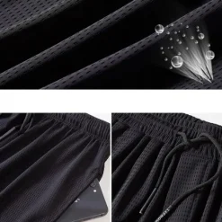 OUKU Men's Athletic Shorts Basketball Shorts Casual Shorts Mesh Shorts Pocket Drawstring Elastic Waist Plain Breathable Quick Dry Knee Length Casual Daily Fashion Streetwear Black White