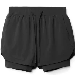 Online OUKU Men's Athletic Shorts Board Shorts Running Shorts Pocket Drawstring 2 in 1 Plain Comfort Breathable Short Daily Leisure Sports Holiday Sports Streetwear Black-White Dark Khaki