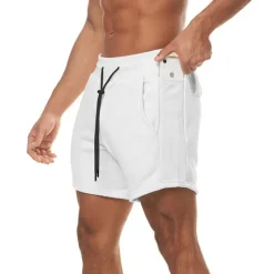 Discount OUKU Men's Athletic Shorts Board Shorts Running Shorts Training Shorts Pocket Drawstring Elastic Waist Plain Comfort Soft Short Sports Outdoor Casual Holiday Streetwear Stylish ArmyGreen Micro-elastic