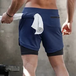 Clearance OUKU Men's Athletic Shorts Running Shorts Casual Shorts With Compression Liner with Towel Loop Plain Camouflage Comfort Breathable Outdoor Daily Going out Fashion Casual 1 2