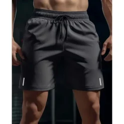 Hot OUKU Men's Athletic Shorts Running Shorts Gym Shorts Sports Going out Weekend Breathable Quick Dry Running Casual Pocket Drawstring Elastic Waist Plain Knee Length Gymnatics Activewear Black Dark Blue