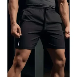 Hot OUKU Men's Athletic Shorts Running Shorts Gym Shorts Sports Going out Weekend Breathable Quick Dry Running Casual Pocket Drawstring Elastic Waist Plain Knee Length Gymnatics Activewear Black Dark Blue