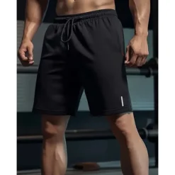 Hot OUKU Men's Athletic Shorts Running Shorts Gym Shorts Sports Going out Weekend Breathable Quick Dry Running Casual Pocket Drawstring Elastic Waist Plain Knee Length Gymnatics Activewear Black Dark Blue