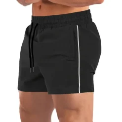 Discount OUKU Men's Athletic Shorts Running Shorts Gym Shorts Sports Going out Weekend Breathable Quick Dry Running Casual Pocket Drawstring Elastic Waist Plain Knee Length Gymnatics Activewear Black Royal Blue