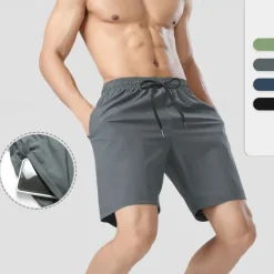 Outlet OUKU Men's Athletic Shorts Running Shorts Gym Shorts Sports Going out Weekend Breathable Quick Dry Running Casual Pocket Drawstring Elastic Waist Plain Knee Length Gymnatics Activewear Black Royal Blue