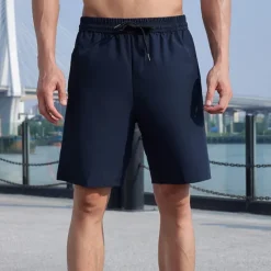 Outlet OUKU Men's Athletic Shorts Running Shorts Gym Shorts Sports Going out Weekend Breathable Quick Dry Running Casual Pocket Drawstring Elastic Waist Plain Knee Length Gymnatics Activewear Black Royal Blue