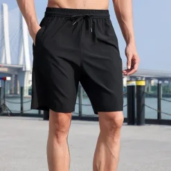 Outlet OUKU Men's Athletic Shorts Running Shorts Gym Shorts Sports Going out Weekend Breathable Quick Dry Running Casual Pocket Drawstring Elastic Waist Plain Knee Length Gymnatics Activewear Black Royal Blue