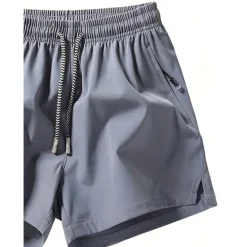 Online OUKU Men's Athletic Shorts Running Shorts Gym Shorts Sports Going out Weekend Breathable Quick Dry Running Casual Pocket Drawstring Elastic Waist Plain Knee Length Gymnatics Activewear Black Blue