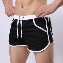 Clearance OUKU Men's Athletic Shorts Running Shorts Gym Shorts Drawstring Elastic Waist Color Block Breathable Quick Dry Outdoor Fitness Gym Sports Casual / Sporty Black White Micro-elastic