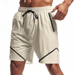 Sale OUKU Men's Athletic Shorts Shorts Running Shorts Gym Shorts Sport Daily Quick Dry High Stretch Comfortable Drawstring Elastic Waist Zipper Pocket Line Short Gymnatics Casual Activewear Wine Red Black