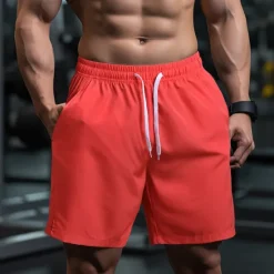 Outlet OUKU Men's Athletic Shorts Shorts Running Shorts Gym Shorts Sport Daily Quick Dry High Stretch Comfortable Pocket Drawstring Elastic Waist Plain Short Gymnatics Casual Activewear Lake blue Black