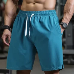 Outlet OUKU Men's Athletic Shorts Shorts Running Shorts Gym Shorts Sport Daily Quick Dry High Stretch Comfortable Pocket Drawstring Elastic Waist Plain Short Gymnatics Casual Activewear Lake blue Black