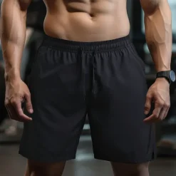 Outlet OUKU Men's Athletic Shorts Shorts Running Shorts Gym Shorts Sport Daily Quick Dry High Stretch Comfortable Pocket Drawstring Elastic Waist Plain Short Gymnatics Casual Activewear Lake blue Black