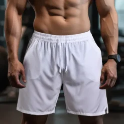 Outlet OUKU Men's Athletic Shorts Shorts Running Shorts Gym Shorts Sport Daily Quick Dry High Stretch Comfortable Pocket Drawstring Elastic Waist Plain Short Gymnatics Casual Activewear Lake blue Black