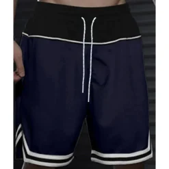 Sale OUKU Men's Athletic Shorts Shorts Basketball Shorts Pocket Drawstring Elastic Waist Stripes Comfort Breathable Short Outdoor Sports Classic Casual Black Red