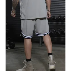 Sale OUKU Men's Athletic Shorts Shorts Basketball Shorts Pocket Drawstring Elastic Waist Stripes Comfort Breathable Short Outdoor Sports Classic Casual Black Red