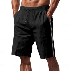 Best OUKU Men's Athletic Shorts Shorts Running Shorts Casual Shorts Pocket Drawstring Side Stripe Plain Breathable Quick Dry Knee Length Sports Outdoor Daily Gym Fashion Streetwear Black White