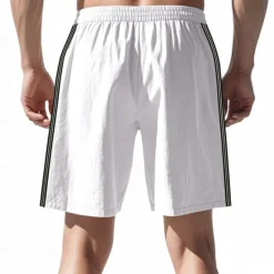 Best OUKU Men's Athletic Shorts Shorts Running Shorts Casual Shorts Pocket Drawstring Side Stripe Plain Breathable Quick Dry Knee Length Sports Outdoor Daily Gym Fashion Streetwear Black White