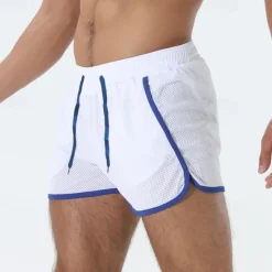 Best OUKU Men's Athletic Shorts Shorts Running Shorts Gym Shorts Mesh Shorts Pocket Drawstring Elastic Waist Patchwork Comfort Short Sports Outdoor Daily Going out Fashion Casual Black White Micro-elastic