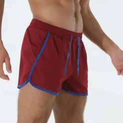 Best OUKU Men's Athletic Shorts Shorts Running Shorts Gym Shorts Mesh Shorts Pocket Drawstring Elastic Waist Patchwork Comfort Short Sports Outdoor Daily Going out Fashion Casual Black White Micro-elastic