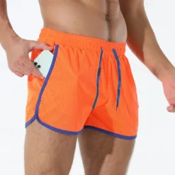 Best OUKU Men's Athletic Shorts Shorts Running Shorts Gym Shorts Mesh Shorts Pocket Drawstring Elastic Waist Patchwork Comfort Short Sports Outdoor Daily Going out Fashion Casual Black White Micro-elastic