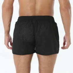 Best OUKU Men's Athletic Shorts Shorts Running Shorts Gym Shorts Mesh Shorts Pocket Drawstring Elastic Waist Patchwork Comfort Short Sports Outdoor Daily Going out Fashion Casual Black White Micro-elastic