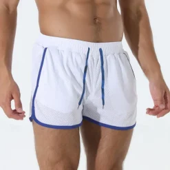 Best OUKU Men's Athletic Shorts Shorts Running Shorts Gym Shorts Mesh Shorts Pocket Drawstring Elastic Waist Patchwork Comfort Short Sports Outdoor Daily Going out Fashion Casual Black White Micro-elastic