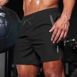 Online OUKU Men's Athletic Shorts Shorts Running Shorts Gym Shorts Sport Daily Quick Dry High Stretch Comfortable Pocket Drawstring Elastic Waist Letter Short Gymnatics Casual Activewear Black Navy Blue