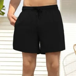 Outlet OUKU Men's Athletic Shorts Shorts Running Shorts Casual Shorts Drawstring Elastic Waist With Compression Liner Plain Comfort Short Sports Outdoor Daily Going out Fashion Casual Black White Micro-elastic