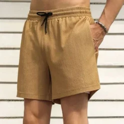 Outlet OUKU Men's Athletic Shorts Shorts Running Shorts Casual Shorts Drawstring Elastic Waist With Compression Liner Plain Comfort Short Sports Outdoor Daily Going out Fashion Casual Black White Micro-elastic