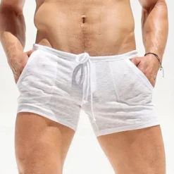 OUKU Men's Athletic Shorts Sweat Shorts Shorts Summer Shorts Pocket Elastic Waist Drawstring Plain Comfort Breathable Short Outdoor Sports Classic Casual Beige