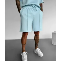 Hot OUKU Men's Athletic Shorts Sweat Shorts Shorts Summer Shorts Pocket Drawstring Elastic Waist Plain Comfort Breathable Short Outdoor Sports Classic Casual Black White