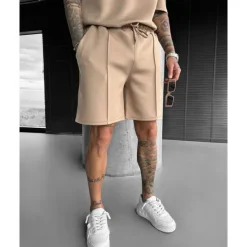 Hot OUKU Men's Athletic Shorts Sweat Shorts Shorts Summer Shorts Pocket Drawstring Elastic Waist Plain Comfort Breathable Short Outdoor Sports Classic Casual Black White