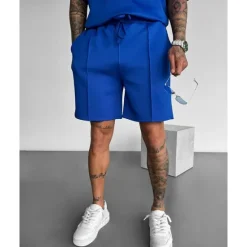 Hot OUKU Men's Athletic Shorts Sweat Shorts Shorts Summer Shorts Pocket Drawstring Elastic Waist Plain Comfort Breathable Short Outdoor Sports Classic Casual Black White
