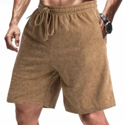 Online OUKU Men's Athletic Shorts Sweat Shorts Shorts Summer Shorts Pocket Drawstring Elastic Waist Plain Comfort Breathable Short Outdoor Sports Classic Casual Black Navy Blue Brown